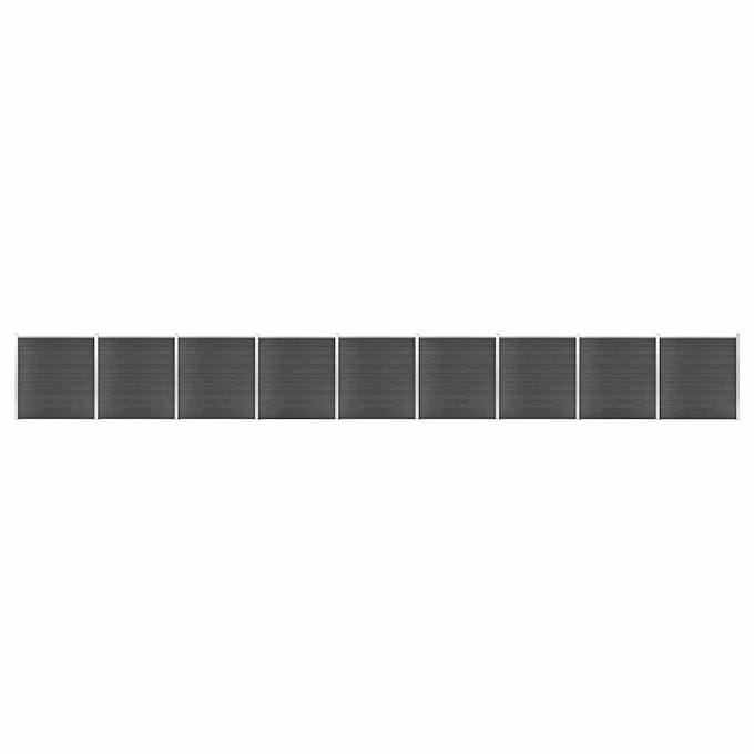 vidaXL - Schuttingpanelenset - 1564x186 - cm - HKC - zwart