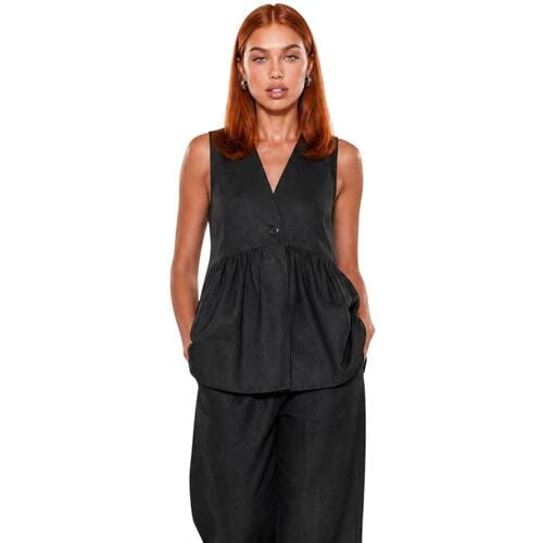 Blouse I Am Gilet Lino Bottoni 17589