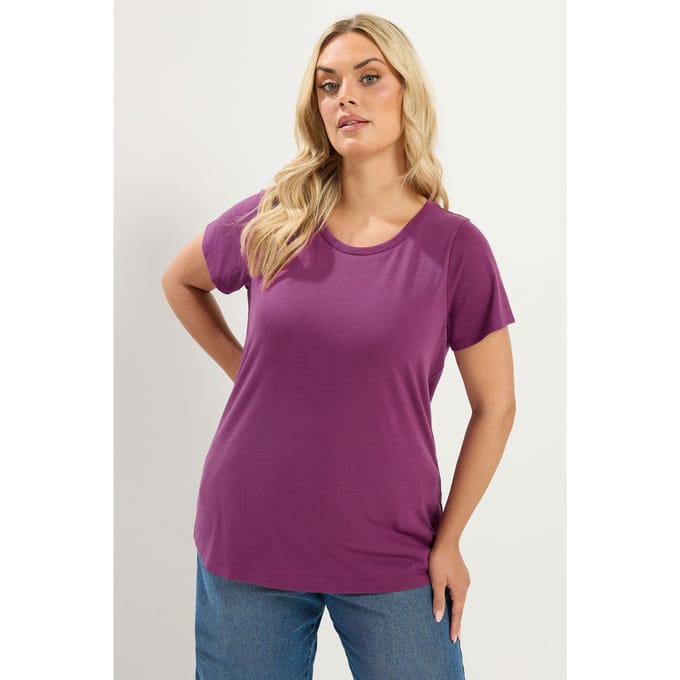 Yours 3Pack Paarse En Blauwe Core Basic Tshirts Size 40
