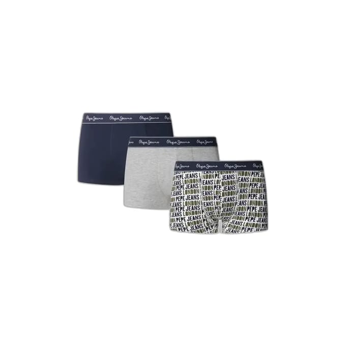 Pepe Jeans Ao Logo Boxers 3 Eenheden Blauw,Grijs XL Man