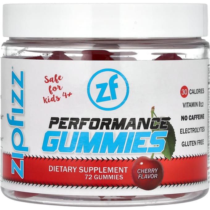 Zipfizz, gummies fonctionnels, pour enfants de plus de 4 ans, cerise, 72 gummies