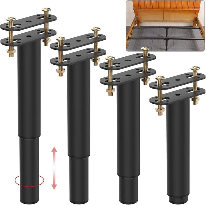 Verstelbare Middelste Steunpoten voor Bedframe - 4 Stuks, 18-33 cm