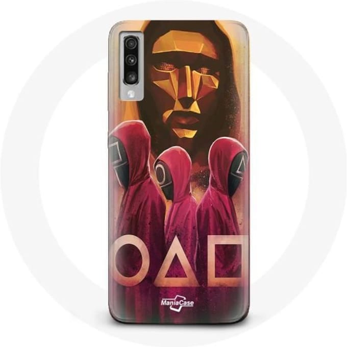 Coque pour Samsung Galaxy A70 Squid Game Masques Triangle carré et Cercle dessin