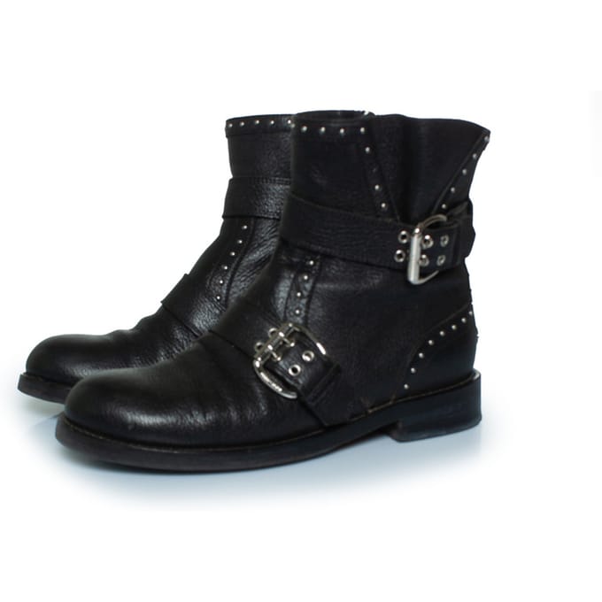 Jimmy Choo Blyss leren enkellaarsjes met studs