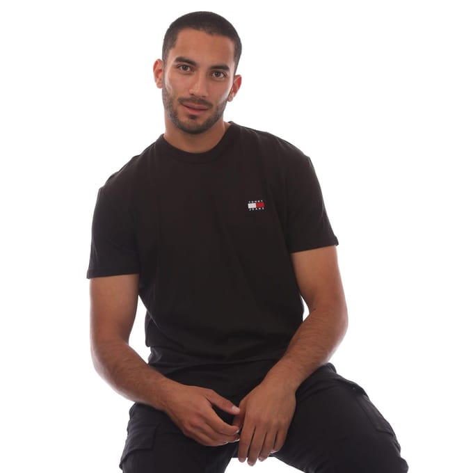 Tommy Jeans Heren Tonaal Badge T-shirt (Zwart)