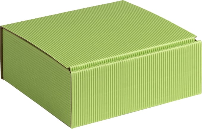 Geschenkdoos ribbelkarton 15x14x5,5cm LICHTGROEN (100 stuks)