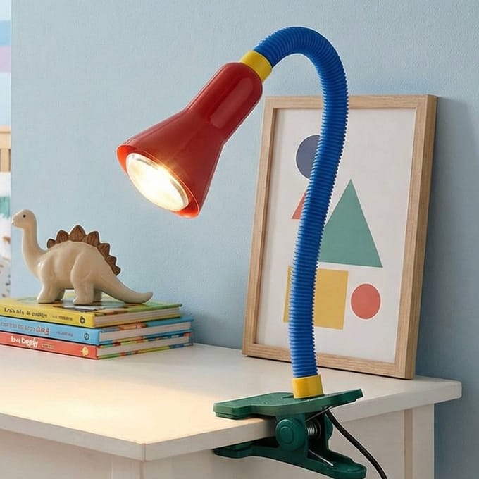 Trio Lighting Kleurrijke tafellamp Couleur met klembasis