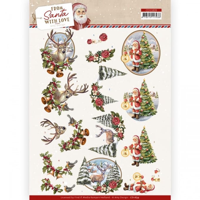 3D Cutting Sheet - Amy Design - From Santa with Love - Deer 1 stuks