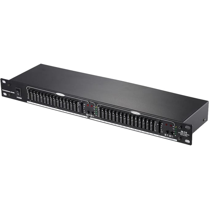 EQ-215 Dubbelkanaals 15-Bands Equalizer 1U Rackmontage US Plug zwart