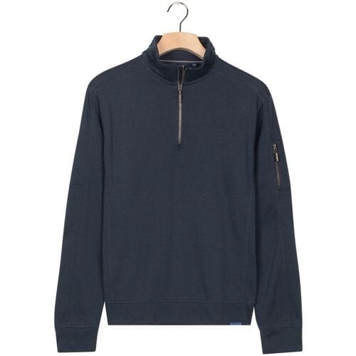 Baileys Trui Sweat Half Zip Yarn Dyed Pinstripe Interlock Sleeve Zip Pocket Navy / male