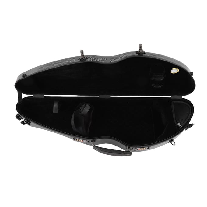 Boîte de Rangement pour Violon Couleur Noire Sangles Doubles Léger Fibre de Carbone Portable Étui pour Violon 4 4 Taille Complète avec Serrure gray