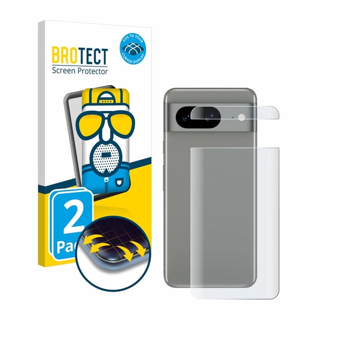 BROTECT - Screenprotector voor Google Pixel 8 (Achterkant) - Folie Beschermfolie matte volledig dekking 2 Stuks