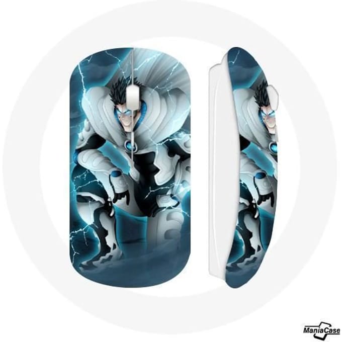 Souris sans fil - MANIACASE - One Punch Man - Bleu - Compatible Mac et PC - USB wifi