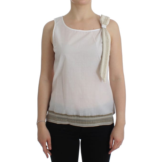 Mouwloze Katoenen Top Met Strikdetail