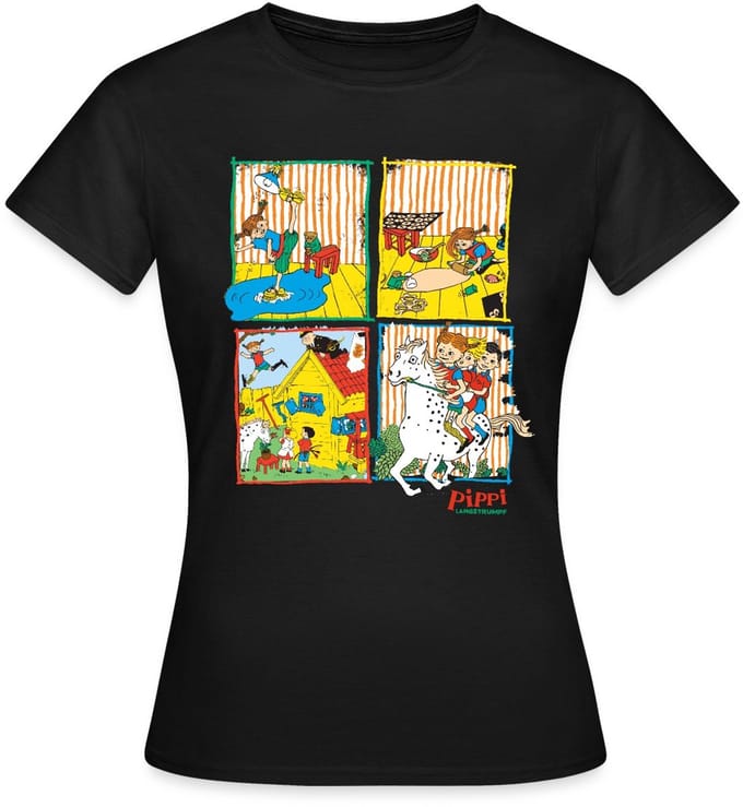 Pippi Langkous En Je Vrienden Tegels T-Shirt Dames