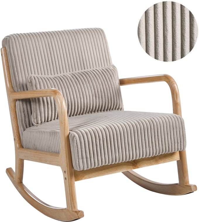 SORSELE - Schommelstoel - Beige - Corduroy