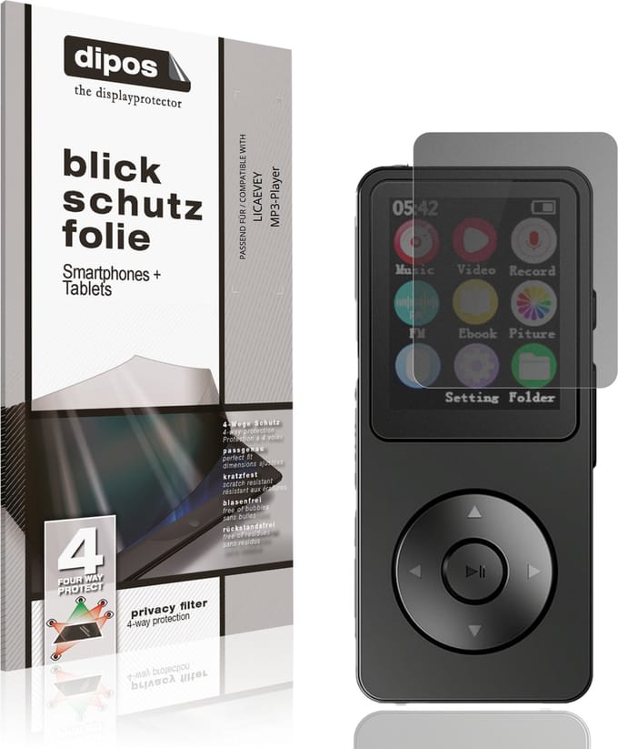 dipos – Matte Privacy Screenprotector geschikt voor LICAEVEY MP3-Player | Anti-Spy Beschermfolie