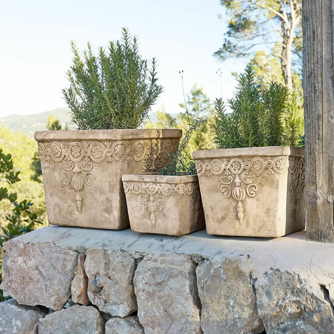 LOBERON Sierpot set van 3 Bissone terracotta