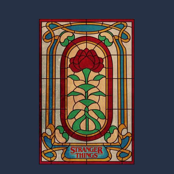 Stranger Things Stain Glass Window Hoodie - Navy Blue - XXL