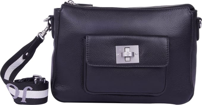 JOOP! Leren Schoudertas Carino Jasmina Shoulderbag Black Zwart