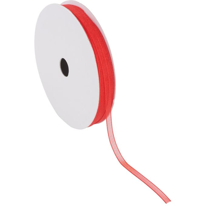 Organza lint, 3 mm - Rood