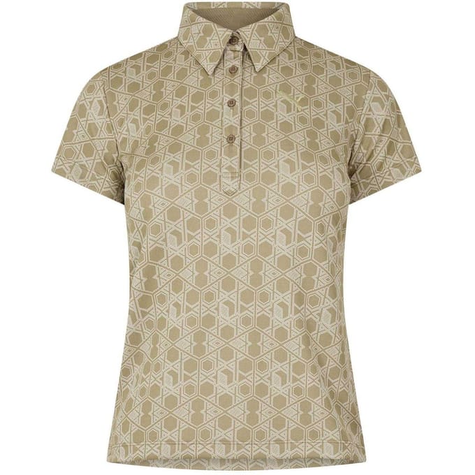Puma Hexagon golfpoloshirt met korte mouwen voor dames (Beige)