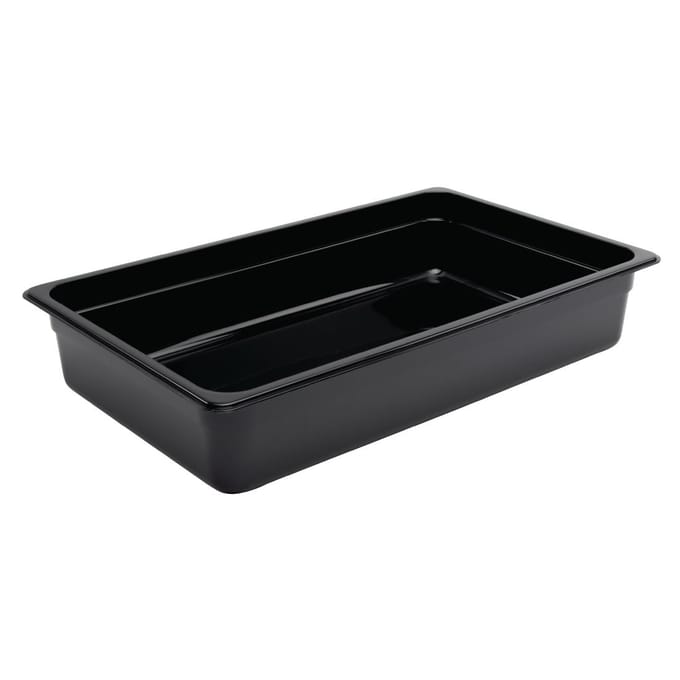 Gn Bak | Polycarbonaat | Zwart | Gn1/1 | 10cm Hoog | Vogue | U455