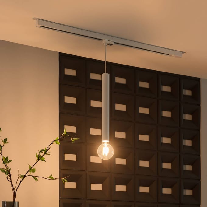 Arcchio - railverlichting - 1licht - Aluminium, polycarbonaat - H: 40 cm - E27 - wit