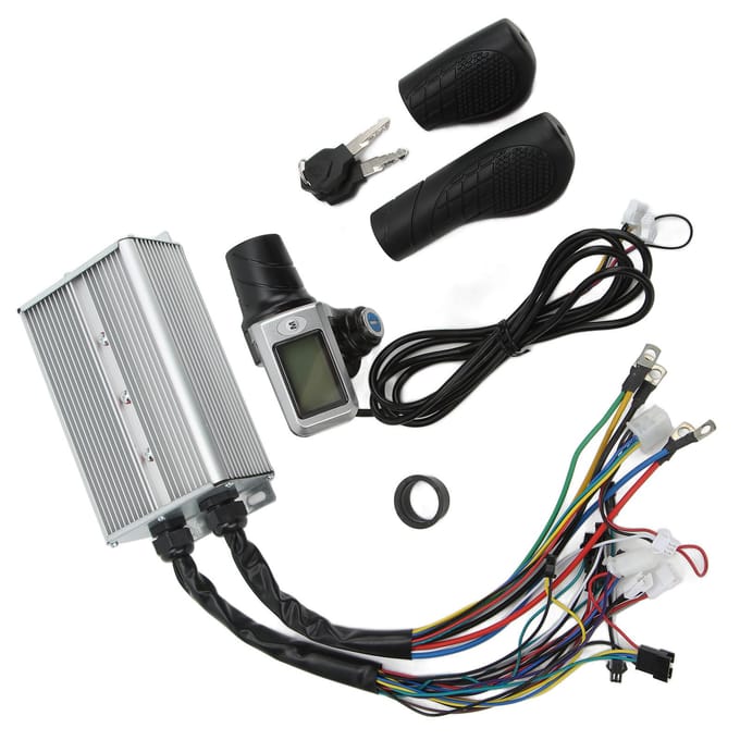 Elektrische Fiets Controller Kit 36V 48V 1500W Elektrische Fiets Controller LCD Display Snelheidsregeling black