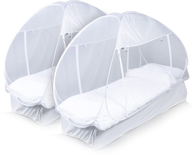 Deconet set van 2x 1pers. Pop-up Klamboetent I, WIT