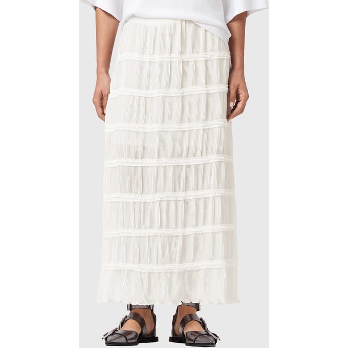 AllSaints Lila Skirt White Maat: 12 | Maxi Rokken Outlet | Dames | Wit