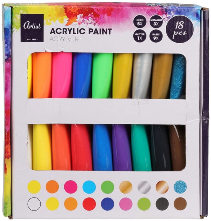 Acrylverf Set, 18dlg.
