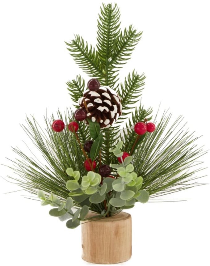 Kersttakjes op hout - 27 cm hoog