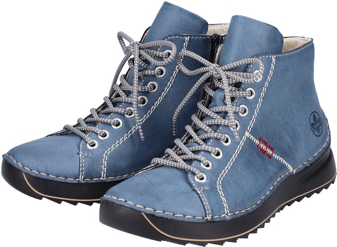 Rieker dames veterboots enkellaars 71510-14 blauw
