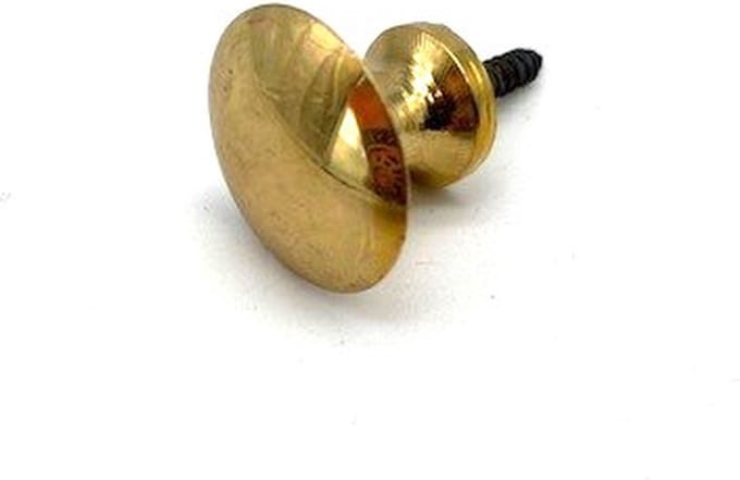 Knop Messing glanzend rond Paddenstoel 20mm