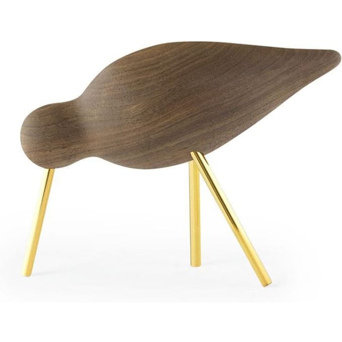 Normann Copenhagen Shorebird Vogel Decoratie Medium Walnoot Messing