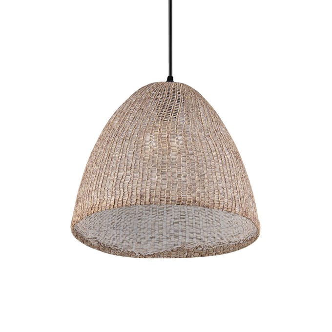 Reality Leuchten Hanglamp Kibito, crème, Ø 32 cm, textiel, E27