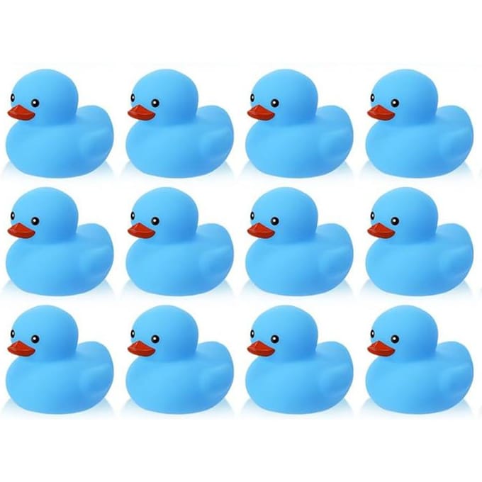 6122448Stuks Blauwe Rubberen Eendjes Mini Eend Set Speelgoed Piepende Rubberen Eendjes Schattige Drijvende Eendjes Voor Verjaardagsfeestje Bedankje blue