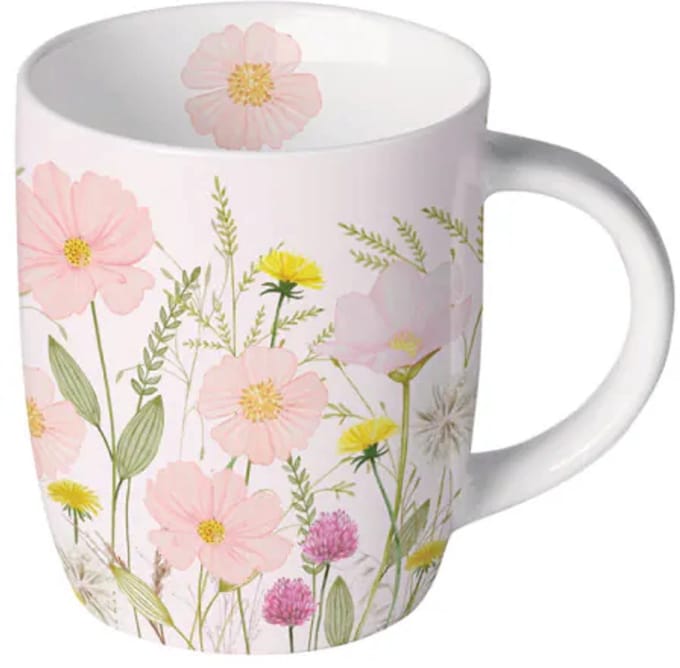 Ambiente Mok 0,2 L, Pastel Bloemen Roze