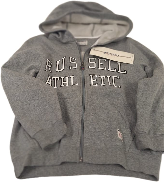 RUSSELL ATHLETIC/ KIDS/ HOODY/ LONG ZIPPER / GREY/128