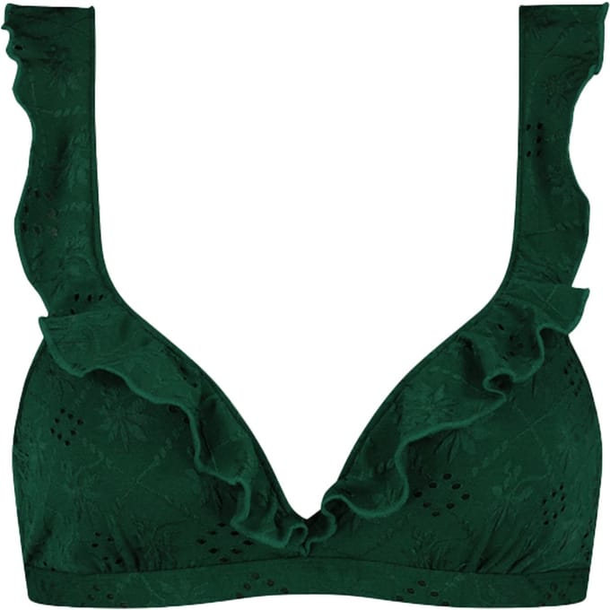 Beachlife Green Embroidery Dames Bikinitopje - Maat D36