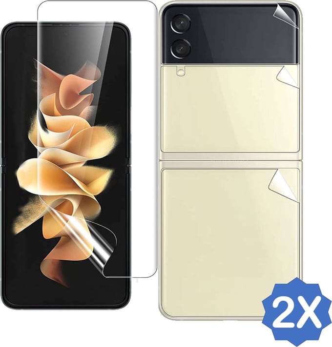 Screenprotector geschikt voor Samsung Galaxy Z Flip 4 - Folie Screen Protector Screenprotector geschikt voor Samsung Flip 4 - 2 Stuks