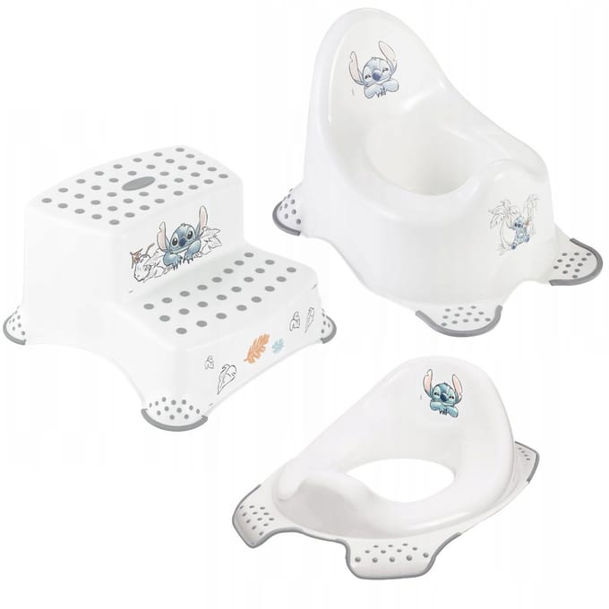 Keeeper - Set van Antislip Opstapje, Plaspot en Toilettrainer - Stitch - max. 120kg