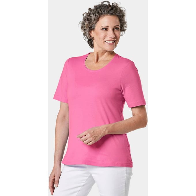 Basic shirt van puur katoen - roze - Gr. 52 van Goldner Fashion