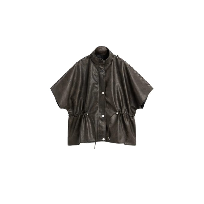 Poncho in kunstleer dames Desigual Zara