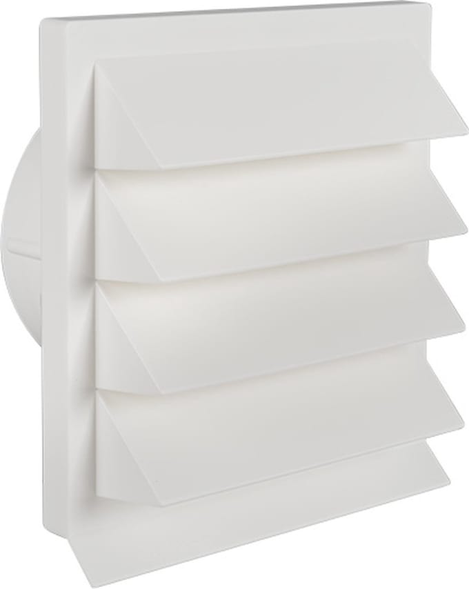 Kunststof buitenrooster Eco+ Ø150mm wit