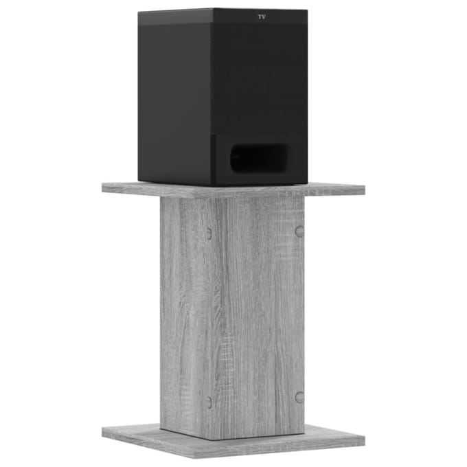 vidaXL - Speakerstandaards - 2 - st - 30x30x40 - cm - bewerkt - hout - grijs - sonoma