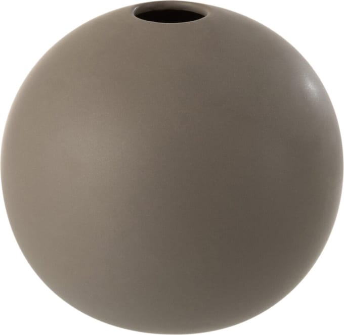 J-Line vaas Bol - keramiek - donkergrijs - medium - 17 cm hoog