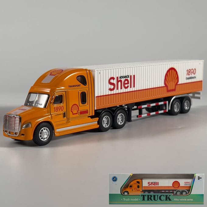 1:64 Scania Container Vrachtwagen Amerikaanse Container Vrachtwagen Minatuur Model Speelgoed Transport Voertuigen Metaal Diecast Trailer Met Pull Back