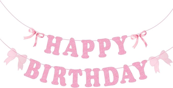 Verjaardag Banner - Feestdecoratie Slinger - Verjaardag Viering - Strik Ontwerp - 4 Meter Koord - Roze